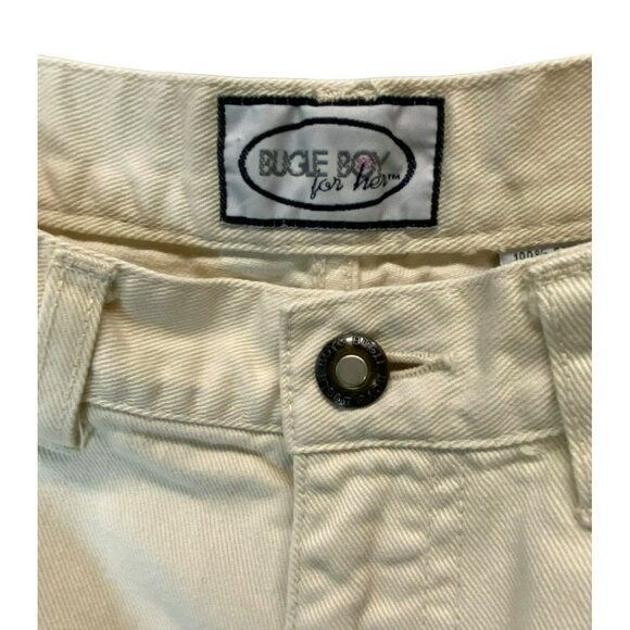 Vintage Bugle Boy for Her High Rise Mom Jeans 28 x 26 Cream Off White 90s Y2K - Picture 5 of 8